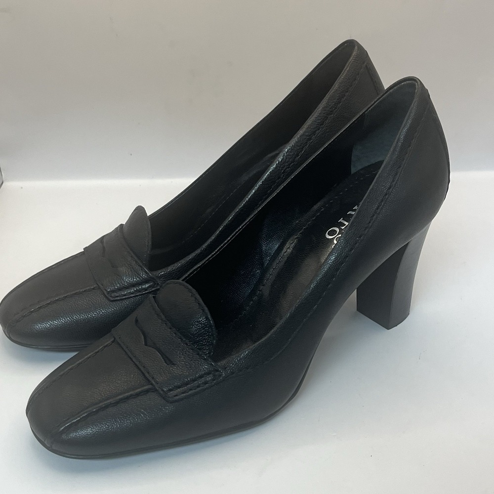 Franco Sarto 504 Women's Leather Pump Black US 8.5